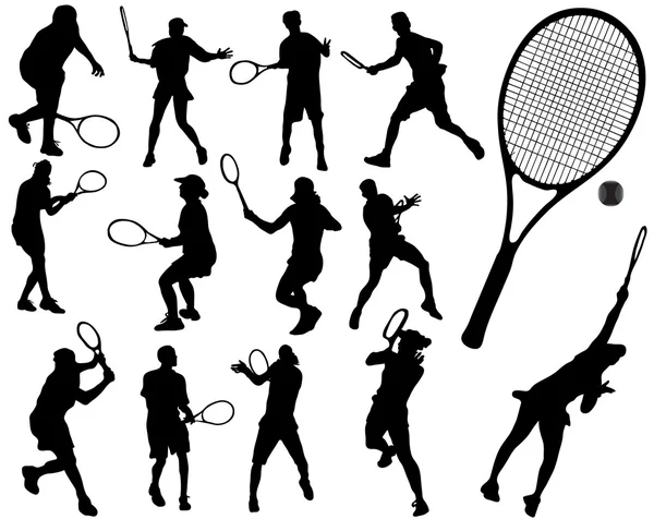 Tennis player 2 — Stock Vector
