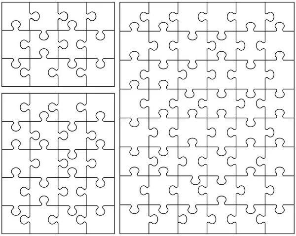 Abbildung Von Drei Weißen Puzzles Getrennte Teile — Stockvektor