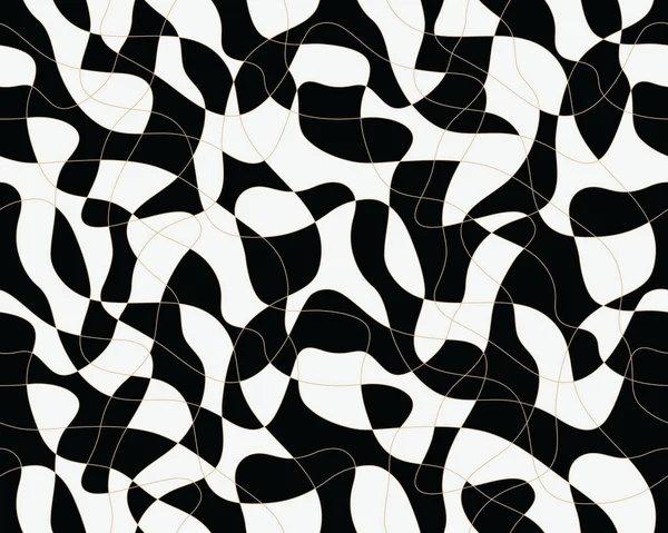 Seamless Monochrome Wave Lines Black White Patterns — стоковый вектор