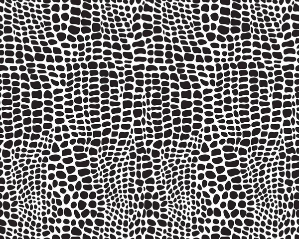 Illustration Alligator Skin Black White Color Seamless Pattern — Stock Vector