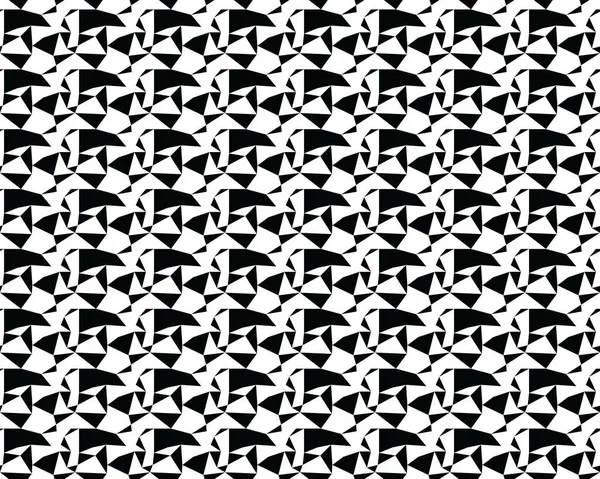 Seamless Monochrome Polygonal Black White Patterns — Stock Vector