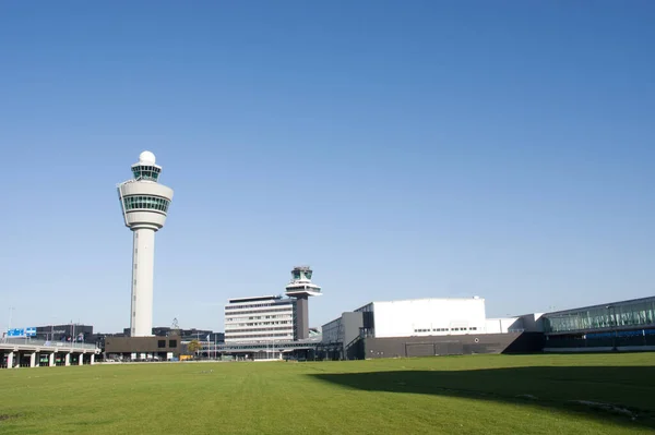Air Traffic Control Tower Flights Managment Airport Schiphol Netherlands — Stock Photo, Image