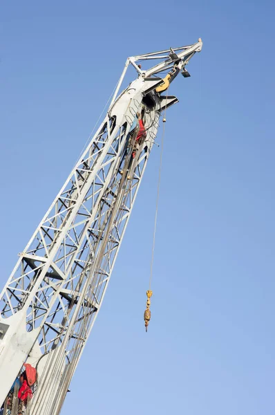 Closeup Large Grey Tower Crane — Stock Photo, Image