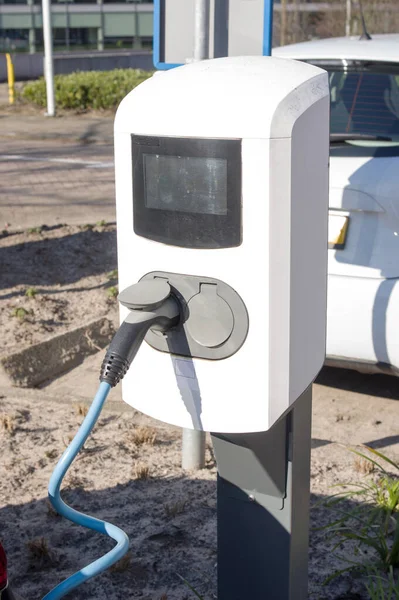 Electric Charging Station Connected Power Cable — Stock Photo, Image