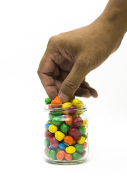 izole el beyaz zemin üzerine bir şeker al.