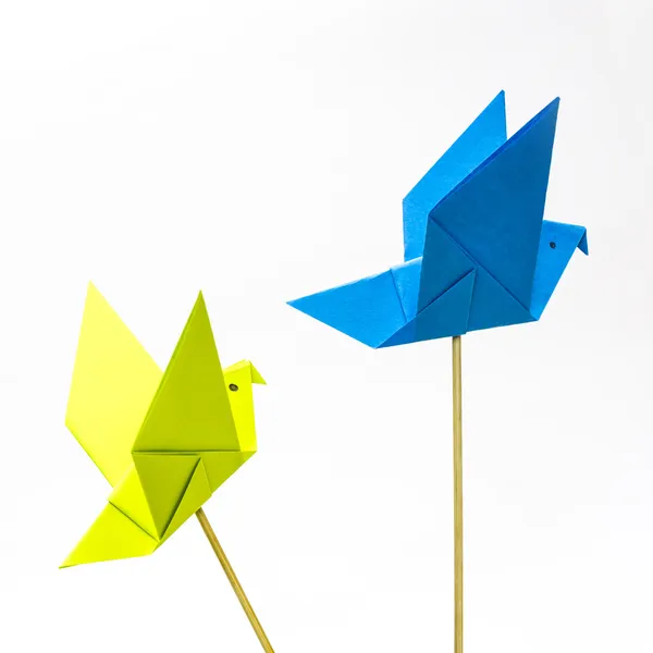 折纸鸟形状 — 图库照片