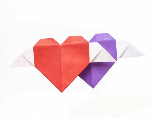 Форма сердца Оригами — стоковое фото
