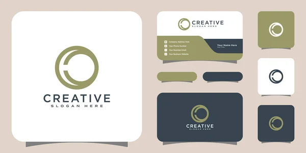 Carta Inicial Logotipo Linha Estilo Vetor Design Cartão Visita — Vetor de Stock