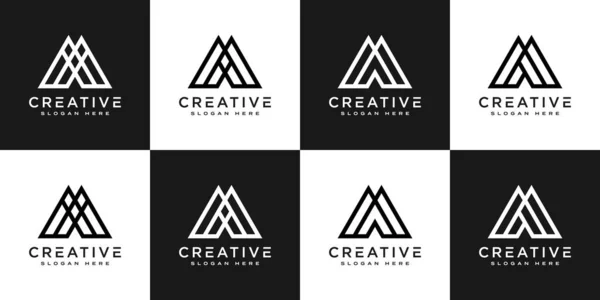 Conjunto Iniciales Letra Diseño Vectorial Logotipo Abstracto — Vector de stock