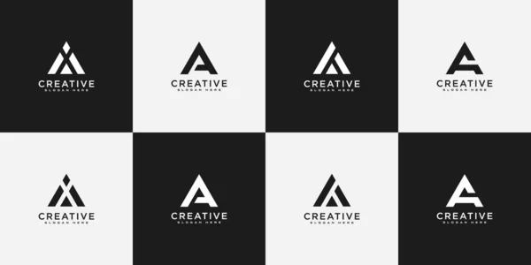 Set Initial Letter Logo Vector Mono Line — Vector de stock