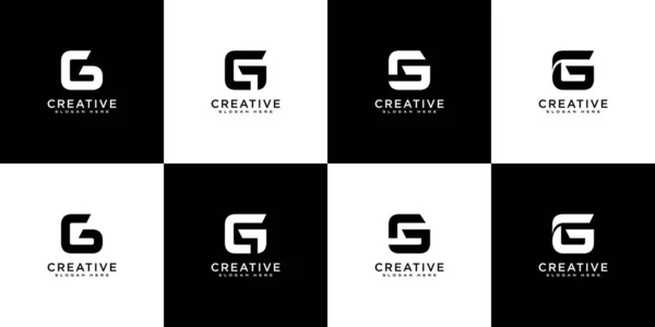 Set Van Initiële Letter Abstract Vector Logo Design Template Creatief — Stockvector