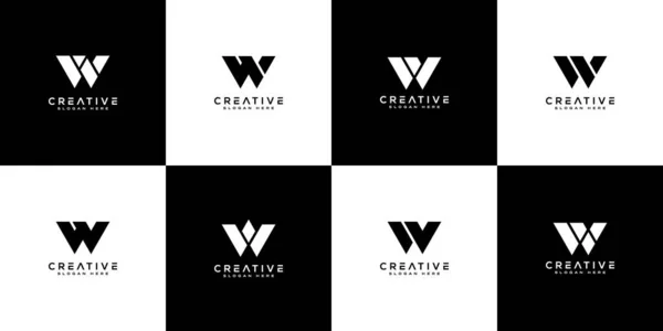 Conjunto Iniciais Letra Design Vetor Logotipo Abstrato —  Vetores de Stock