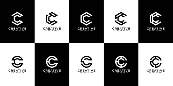 Set Van Eerste Letter Logo Ontwerp Sjabloon — Stockvector