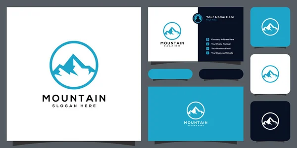 Mountain Logo Vektor Design Visitkort – Stock-vektor