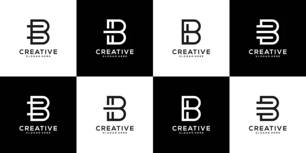 Zestaw Wstępnego Listu Abstrakcyjny Szablon Projektu Logo Wektora Kreatywna Ikona — Wektor stockowy