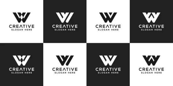 Conjunto Iniciales Letra Diseño Vectorial Logotipo Abstracto — Vector de stock