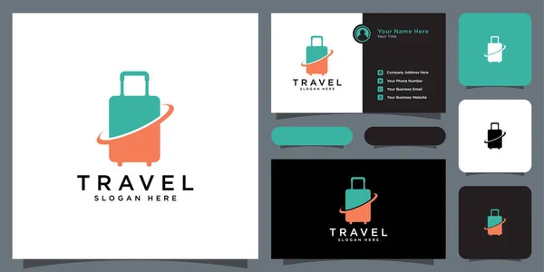 Suitcase Travel Logo Vector Design — Stock Vector