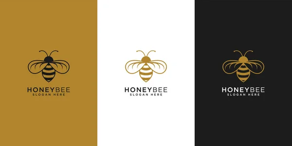 Miód Bee Zwierzęta Wektor Logo — Wektor stockowy