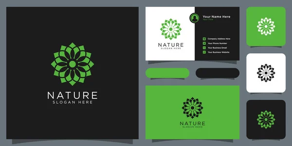 Kwiat Natura Logo Projekt Wzór Wektor — Wektor stockowy