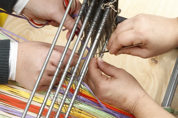 Old and new weaving — Stock Photo, Image