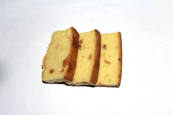 Süßes Brot Kuchen Isoliert Auf Weißem Hintergrund — Stockfoto