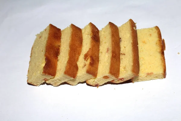Süßes Brot Kuchen Isoliert Auf Weißem Hintergrund — Stockfoto