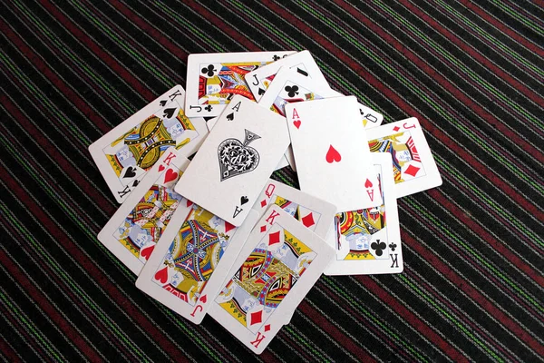 Algumas Cartas Plástico Jogar Estabelecer — Fotografia de Stock