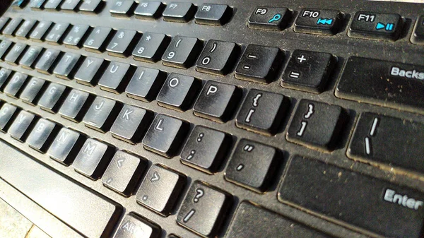 Black Colour Computer Keyboard — Stock Photo, Image