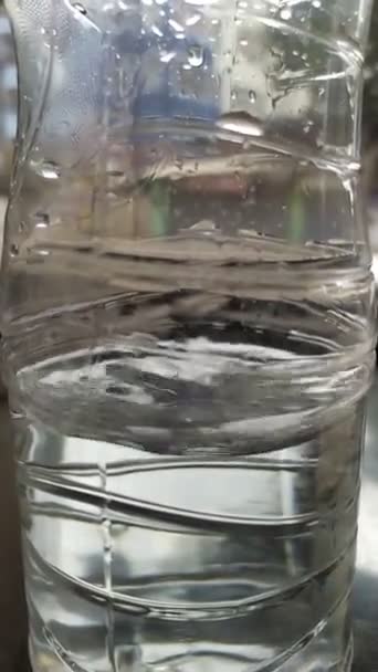 Water Schudden Een Plastic Fles — Stockvideo