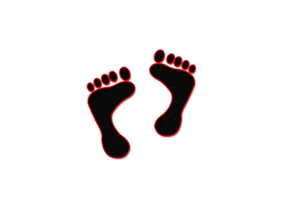 Black silhouette of footprint. Human footprint track. Footprint clip. Vector illustration