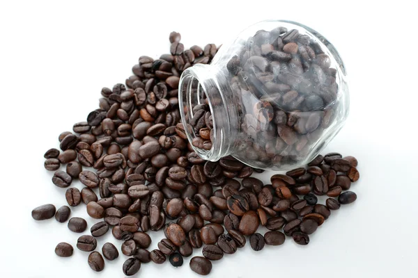 Coffee bottle with coffee beans — Stock Photo, Image