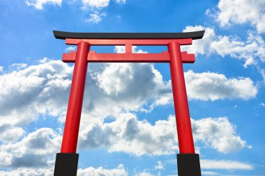 Arka plan için mavi gökyüzü ve beyaz bulutlar. yeşil çimenlik ön plan, ahşap zemin ön plan