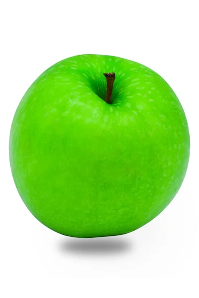 Зеленое Яблоко Белом Фоне — стоковое фото