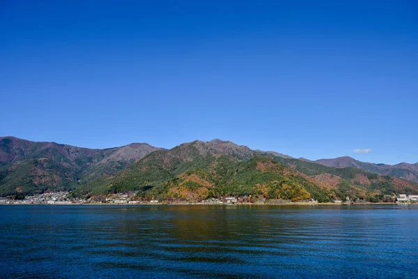 Hojas Otoño Laguna Kawaguchiko Parque Yakisaki Japón Montaña Fujisan — Foto de Stock