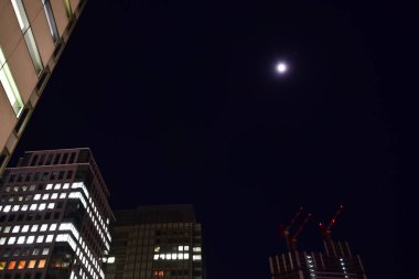 Tokyo, Japonya 21 Kasım 2018 Tanımlanamayan Görüntü Japon halkının Tokyo 'ya gece yolculuğu. Tokyo 'daki binalar.