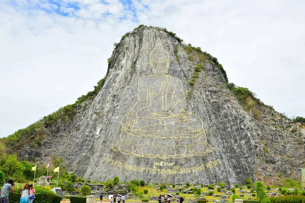 Pattaya Thaïlande Août 2019 Bouddha Sculpté Sur Montagne — Photo