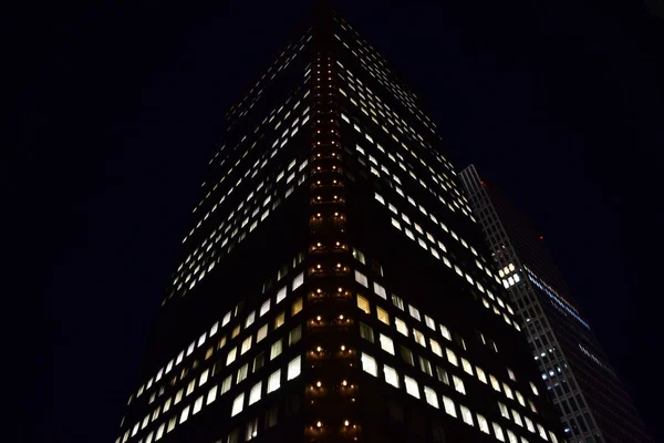 Tokyo, Japonya 21 Kasım 2018 Tanımlanamayan Görüntü Japon halkının Tokyo 'ya gece yolculuğu. Tokyo 'daki binalar.