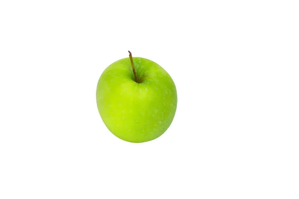 Зеленое Яблоко Белом Фоне — стоковое фото