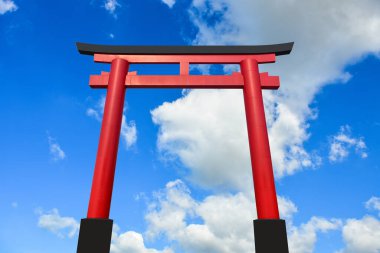 Arka plan için mavi gökyüzü ve beyaz bulutlar. yeşil çimenlik ön plan, ahşap zemin ön plan