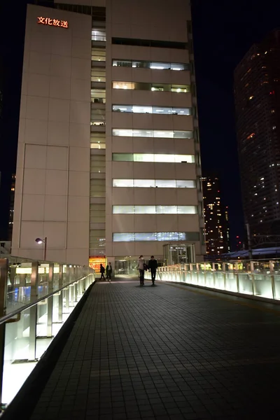 Tokyo, Japonya 21 Kasım 2018 Tanımlanamayan Görüntü Japon halkının Tokyo 'ya gece yolculuğu. Tokyo 'daki binalar.