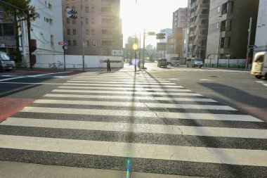 Tokyo, Japonya 25 Kasım 2018 Tokyo sokaklarında güneş parlıyor