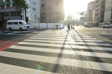 Tokyo, Japonya 25 Kasım 2018 Tokyo sokaklarında güneş parlıyor