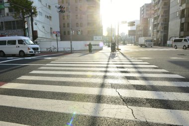 Tokyo, Japonya 25 Kasım 2018 Tokyo sokaklarında güneş parlıyor