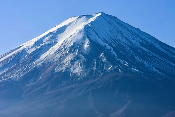 Primeiro Nascer Sol Monte Fuji Azul Coberto Com Neve Branca — Fotografia de Stock