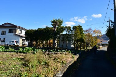 23 Kasım 2018 'de Japonya' nın kırsal kesimindeki bir köyde soğuk havada.