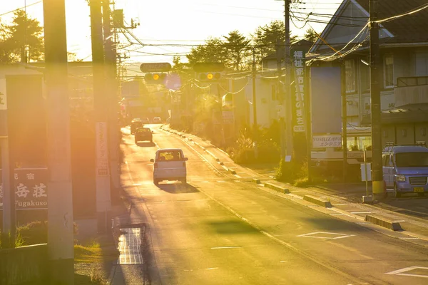 Yamanashi Japonsko Listopadu 2018 Ráno Chladném Počasí Venkovské Vesnici Japonsko — Stock fotografie