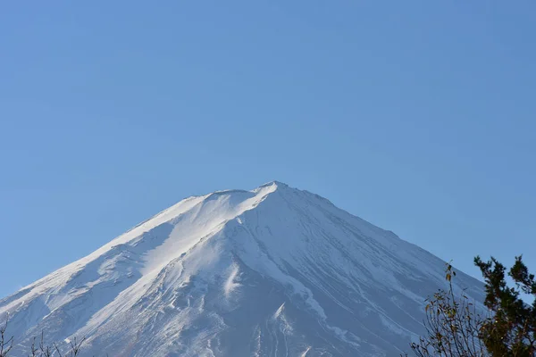 Premier Lever Soleil Mont Fuji Bleu Est Recouvert Neige Blanche — Photo