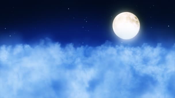 Fullmåne på natthimlen — Stockvideo