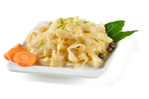 Stewed cabbage on plate — Stock Photo, Image