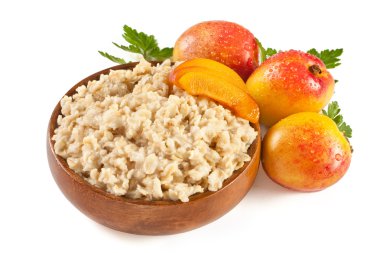 yulaf lapası ile taze şeftali